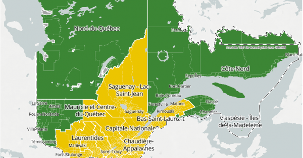 85 % de la population québécoise se retrouve maintenant en zone jaune