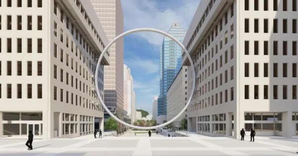 L'anneau géant inauguré au centre-ville de Montréal